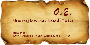 Ondrejkovics Euzébia névjegykártya